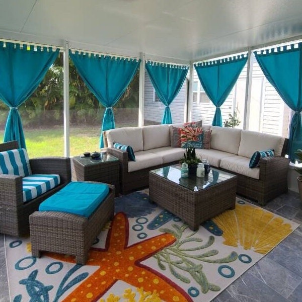 Sunbrella Curtain Panels | Custom Made - Outdoor Cabana Curtains - Pergola Curtains - Outdoor Curtains - Pick your Color and Size