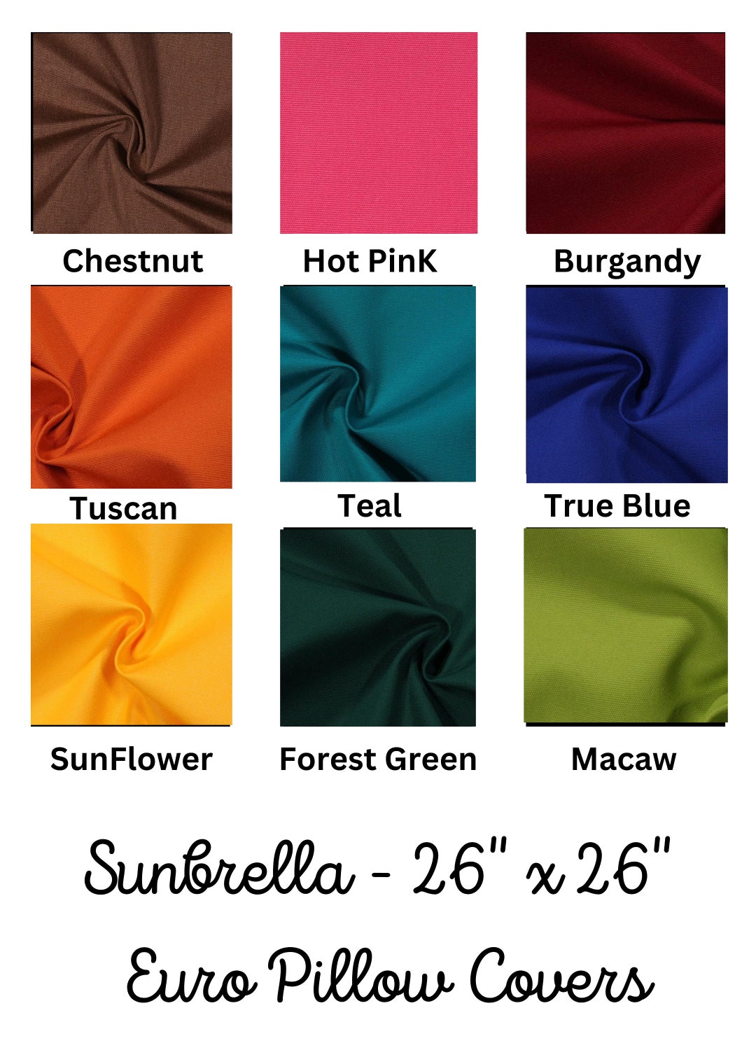 Sunbrella Outdoor Pillow Covers 26 X 26 Euro Pillow Covers Etsy