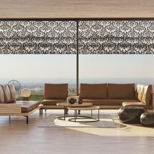 Faux Roman Shades | Custom Curtains - Lined - Fake Roman Shades - Decorative Valance - Premier Prints Madison Brown - Damask