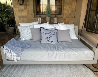 SALE Ready to Ship -Sunbrella Canvas Granite - Twin Mattress Cover - Sunbrella Daybed Custom Cushion Cover- Swing Cushion Cover -75 x 39 x 5