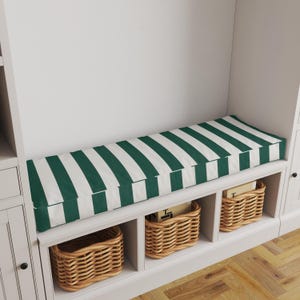 Sunbrella Bankkissenhülle: Mason Stripe Forest Green, 132cm x 72cm
