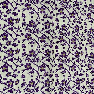 Fabric By Yard | Japanese Import - Purple Floral Print