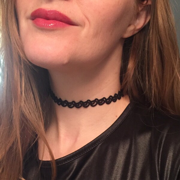 Birdy Choker (koronkowy naszyjnik z tafty)