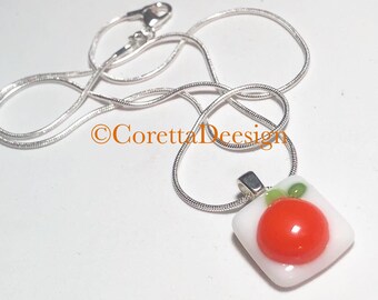 Orange Citrus fused glass Pendant