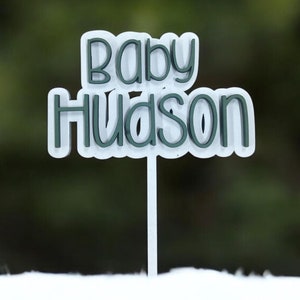 Baby Cake Topper, Personalized Baby Shower Cake Topper, Custom Gender Reveal Cake Topper, Baby Name announcement topper