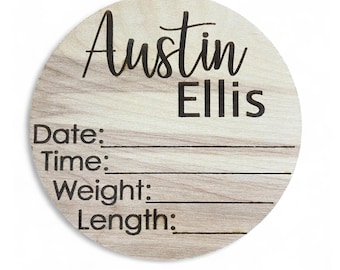 Baby Birth Stats Disc, Personalized Newborn Name Announcement, Custom Birth Stats Name Reveal, Baby Keepsake, Personalized gift for baby