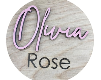 Newborn baby 3D name disc, Personalized hospital name sign, custom baby photo prop, Photoshoot props, baby gift