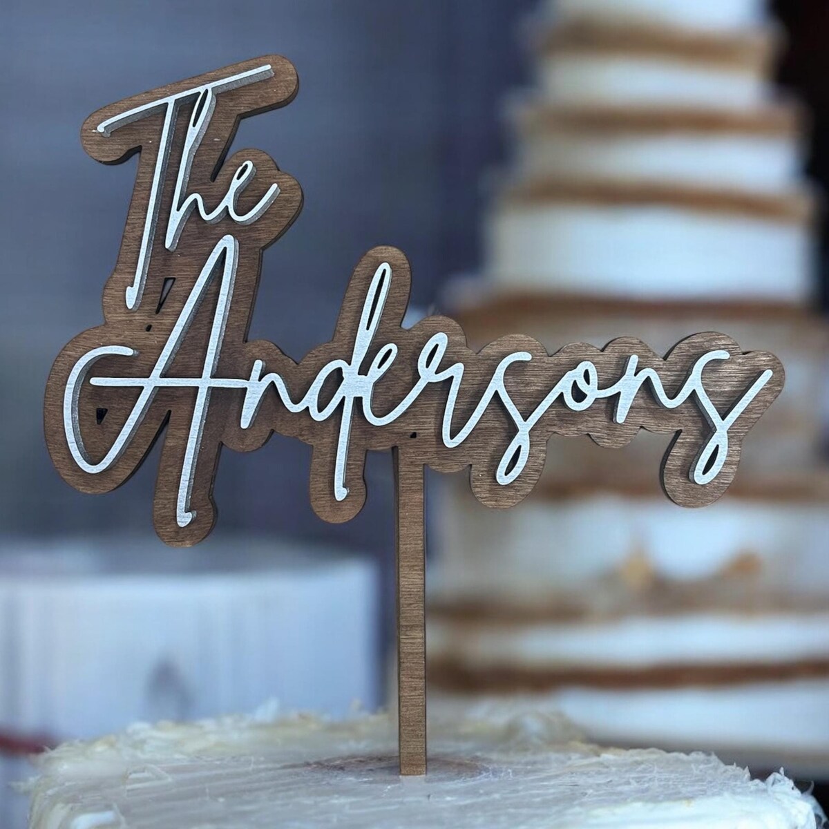 Rustic Personalized Cake Topper, Custom Script Wedding Cake Topper, Mr and Mrs Cake Topper for Weddings, Last Name Cake Topper - Etsy