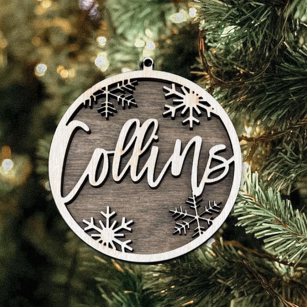 Custom Wood Christmas Ornament, Personalized Name Ornament, 2025 Christmas Ornament