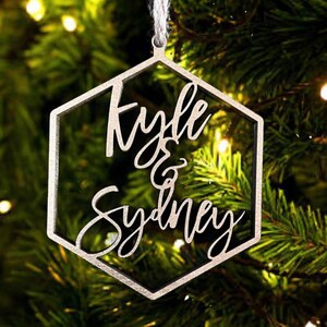 Christmas Ornament with snowflakes, Personalized Name Ornament, Custom Family ornament, Christmas Gifts image 4