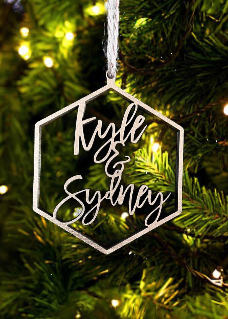 Christmas Ornament with snowflakes, Personalized Name Ornament, Custom Family ornament, Christmas Gifts image 4