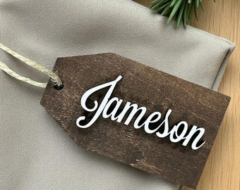 Personalisierte Weihnachtsstrumpf Tags, benutzerdefinierte Namensschild, Geschenkanhänger