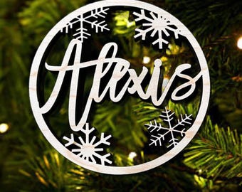 Custom Christmas Ornament Personalized Wood Name Cut Out Stocking Gift Tag Holiday Decoration