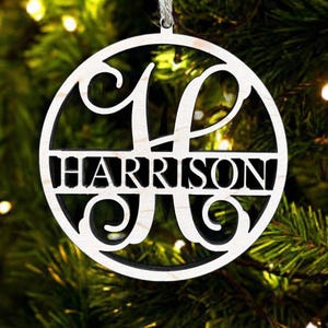 Christmas Ornament with snowflakes, Personalized Name Ornament, Custom Family ornament, Christmas Gifts image 5