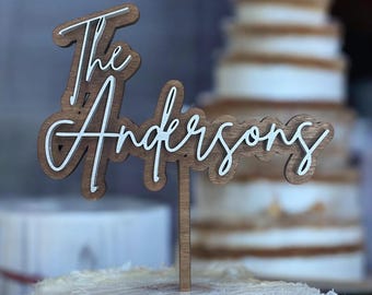 Wedding Cake Topper, Personalized Cake Topper For Wedding, Custom Wood Cake Toppers