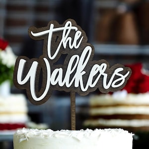 Gepersonaliseerde bruidstaarttopper, aangepaste achternaam taarttopper, boho taarttopper voor bruiloften, Dhr en Mevr taarttoppers, rustieke naamtopper