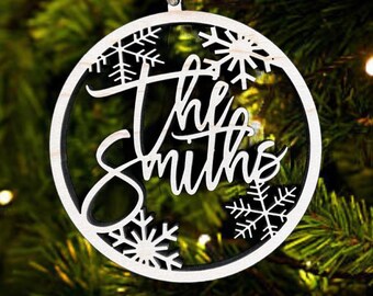 Personalisierte hölzerne Weihnachtsverzierung, benutzerdefinierte Namensverzierung, Geschenk oder Strumpfanhänger