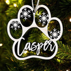 Christmas Ornament with snowflakes, Personalized Name Ornament, Custom Family ornament, Christmas Gifts image 2