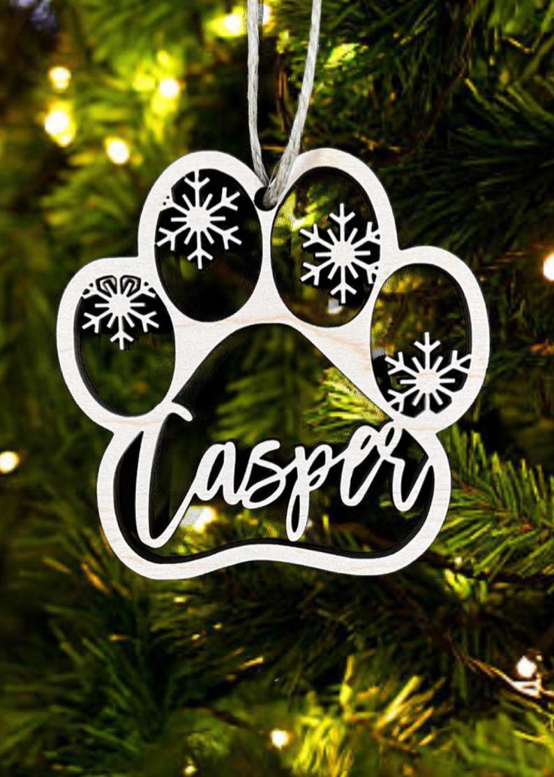 Christmas Ornament with snowflakes, Personalized Name Ornament, Custom Family ornament, Christmas Gifts image 2