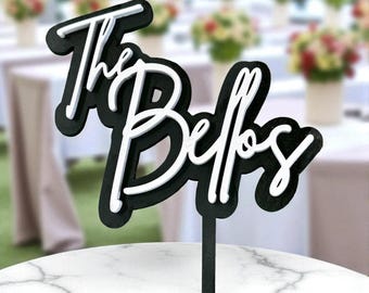 Personalisierter Cake Topper mit einem beliebigen Text für Hochzeit Geburtstag Jahrestag Ereignisse
