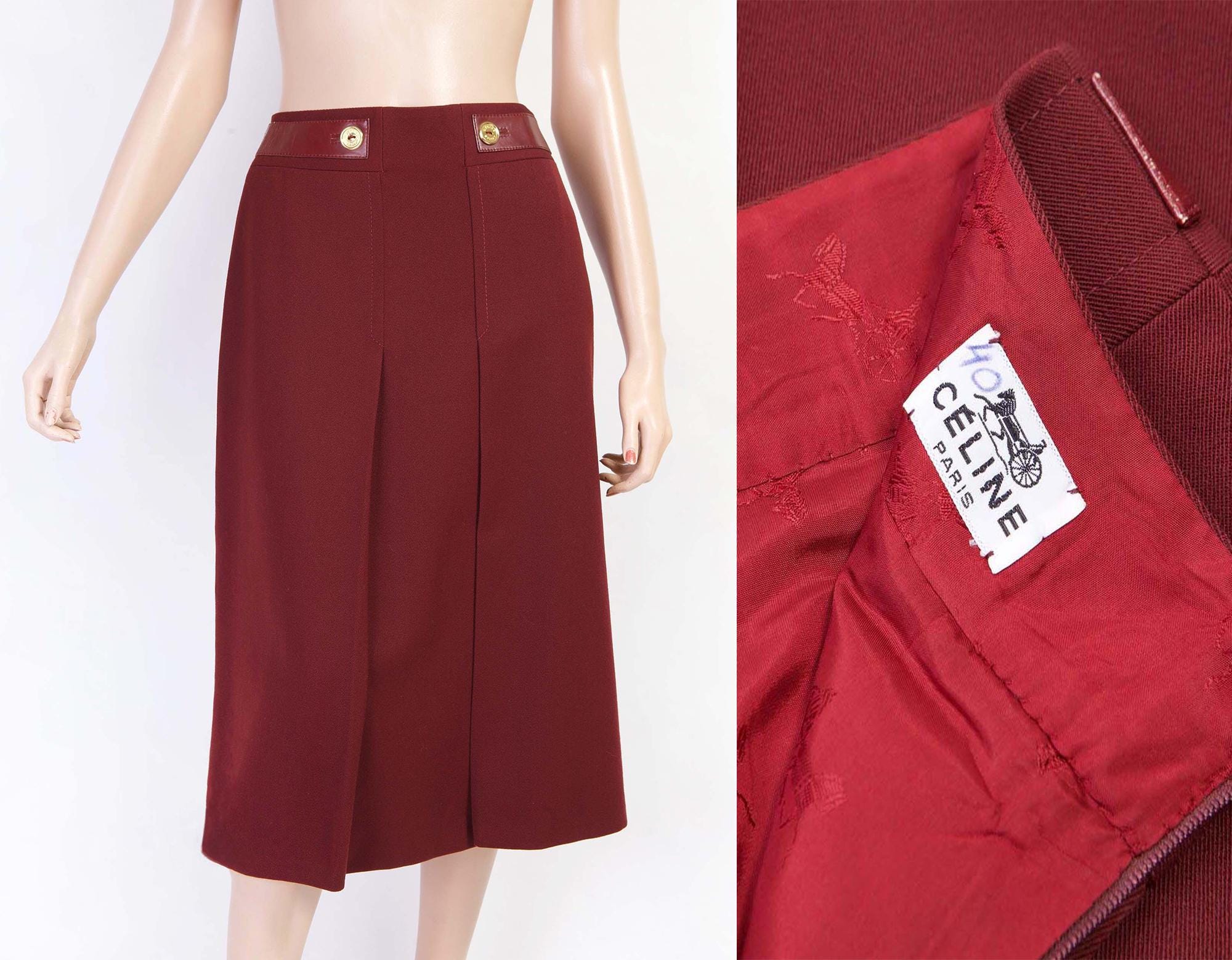 Celine Red Skirt - Etsy