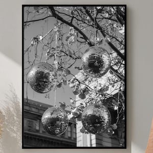 Funky Disco Ball, Disco Print, Party Wall Art, Disco Poster, Trendy Wall Art, Printable Art, Retro Wall Decor, Trendy Retro 70s Decor