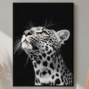 Leopard Print, Stylish Wall Art, Black and White, Home Decor, Printable Wall Art, Digital Download, Luxury Art, Cheetah Animal Print