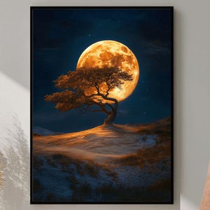 Moon Photography, Moon Poster, Night Sky Art Print, Astronomy Poster, Mystical Moon Print, Galaxy Wall Decor, Cosmic Art Print, Digital