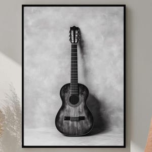 Acoustic Guitar Poster, Guitar Wall Art, Music Photography Print, Musician Gift Idea, Studio Decor Print, Retro Music Artwork, Vintage