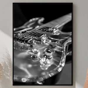 Electric Guitar Poster, Guitar Wall Art, Music Photography Print, Musician Gift Idea, Studio Decor Print, Retro Music Artwork, Vintage