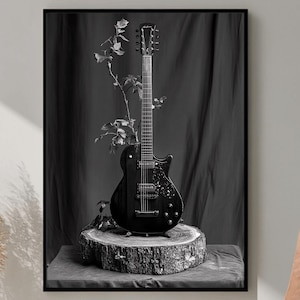 Electric Guitar Poster, Guitar Wall Art, Music Photography Print, Musician Gift Idea, Studio Decor Print, Retro Music Artwork, Vintage