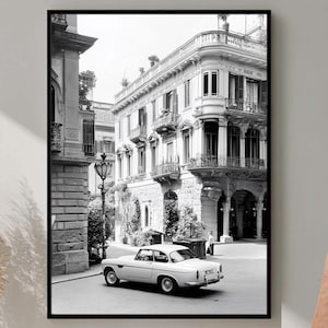 Italy Wall Art, Black And White Italian Print, Italian Landscape Print, Mediterranean Travel Art, Historic Italy Poster, Architecture Photo