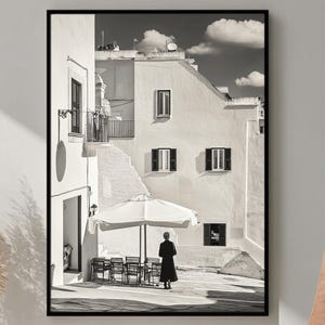 Italy Wall Art, Black And White Italian Print, Italian Landscape Print, Mediterranean Travel Art, Historic Italy Poster, Architecture Photo