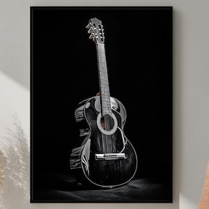 Acoustic Guitar Poster, Guitar Wall Art, Music Photography Print, Musician Gift Idea, Studio Decor Print, Retro Music Artwork, Vintage
