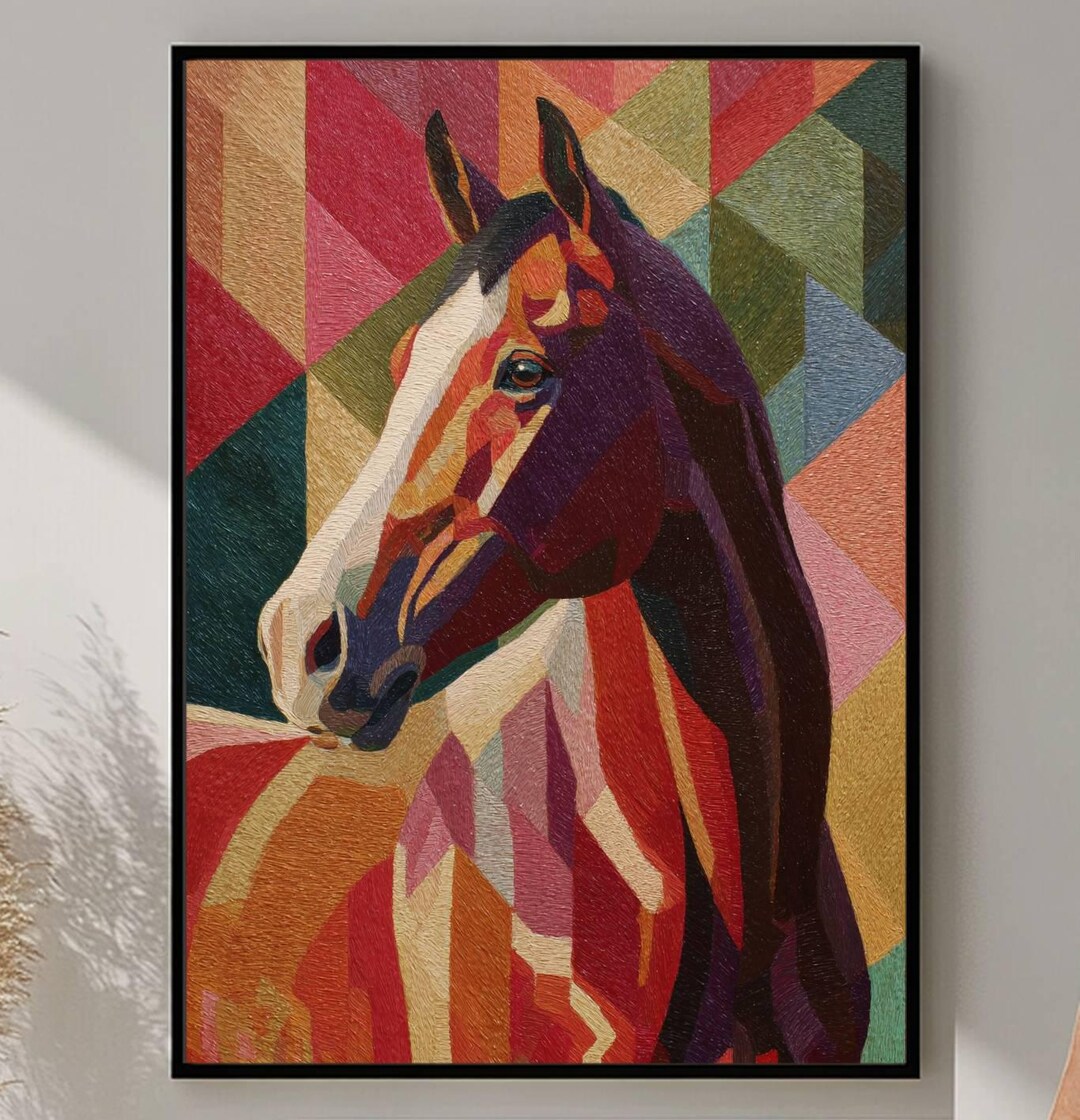 Modern Horse Art Print, Abstract Geometric Design (digital Download) - Etsy