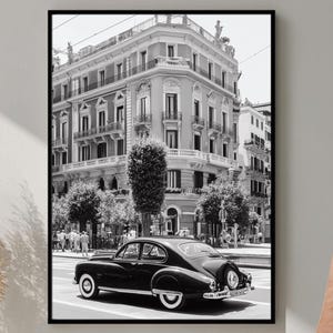 Italy Wall Art, Black And White Italian Print, Italian Landscape Print, Mediterranean Travel Art, Historic Italy Poster, Architecture Photo