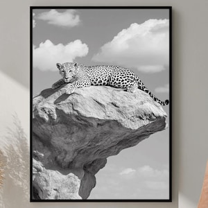 Leopard Print, Stylish Wall Art, Black and White, Home Decor, Printable Wall Art, Digital Download, Luxury Art, Cheetah Animal Print
