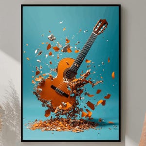 Acoustic Guitar Poster, Guitar Wall Art, Music Photography Print, Musician Gift Idea, Studio Decor Print, Retro Music Artwork, Vintage