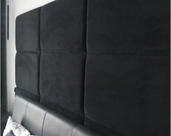Cabeceira estofada com painel de parede: veludo real, decoração de parede 3D à prova de som