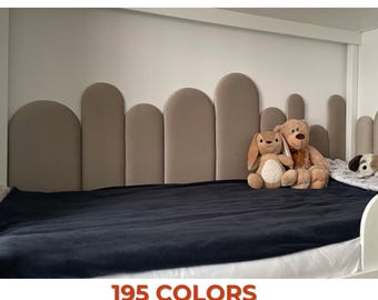 Wall Headboard ROUNDED PICKED FENCE, upholstered panels, Handcrafted Wall Panel, Bedroom Decoration, Wall Decor, Oval