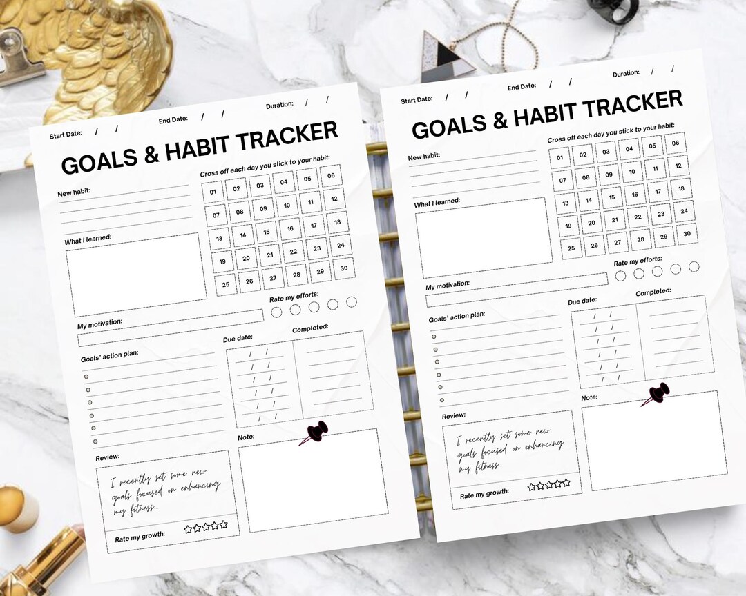 Goals and Habit Tracker Planner, 2025 Goal Tracker, SMART Goal Setting ...