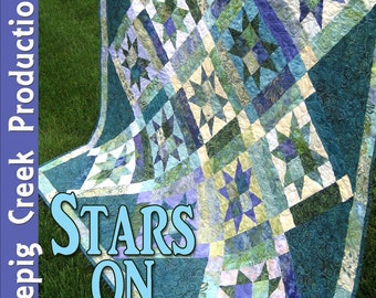 Stars On Point Quilt Pattern - PDF