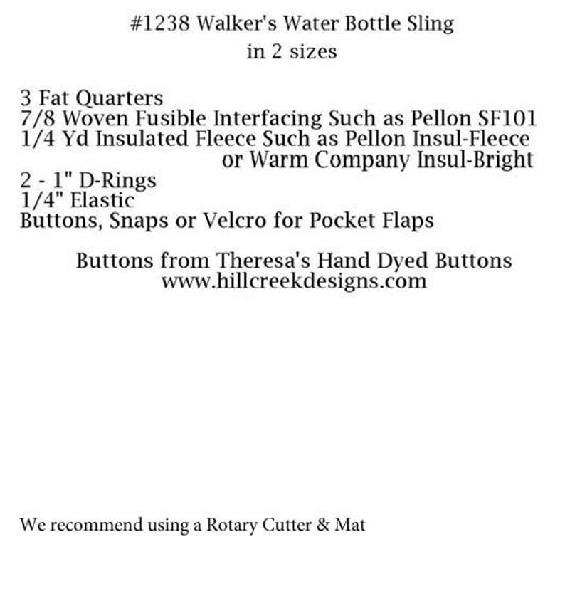 Walkers Water Bottle Sling Sewing Pattern PDF - Etsy