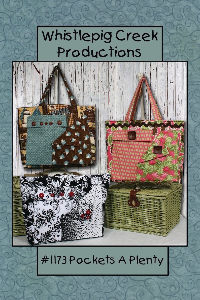 Pockets-A-Plenty tote bag Sewing Pattern PDF image 1