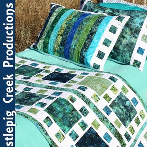 Mosaique de Mer Bed Runner & Pillow Sham Pattern - PDF