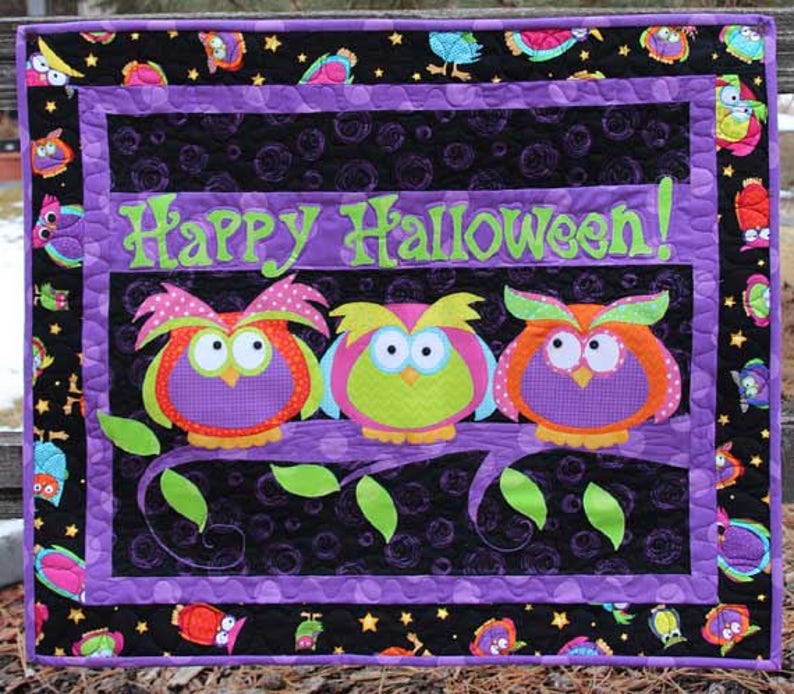 Halloween Hooters Wall Hanging PDF image 3