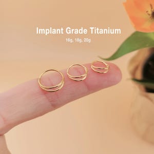 20G/18G/16G Titanium Nose Double Hoop, Septum Ring, Clicker Hoop, Nose hoop,  Cartilage Hoop, Helix Hoop, Tragus Jewelry, Tragus Piercing