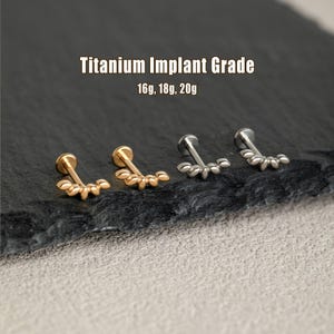 16G/18G/20G Titanium Climber Push Pin Labret, Threadless Flat Back Earrings, Cartilage Climber Stud, Conch stud, Tragus Stud, Helix Stud
