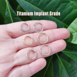 20G/18G/16G Titanium Implant Grade Braid Nose ring Hinged Segment Nose Ring, Septum Clicker Ring, Nose Hoop, Clicker Ring, Tiny Nostril Ring