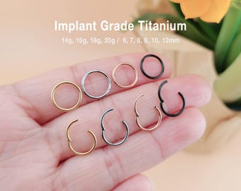Titanium Hinge Hoop Segment Rings, Clicker Hoop, Nose Ring, Cartilage Hoop, Helix Hoop, Tragus Hoop, Conch Piercings, Hoop Earrings